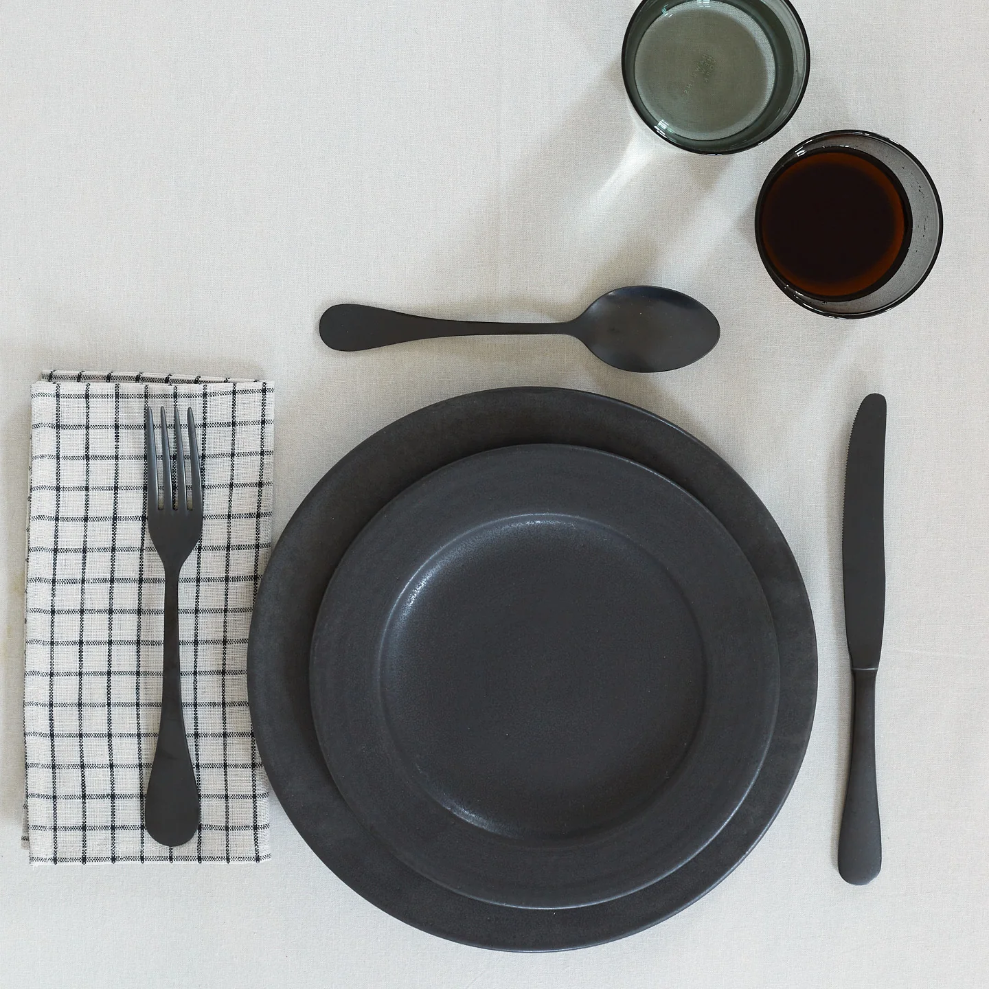 Checked Linen Napkin, Set of 4 - Image 3