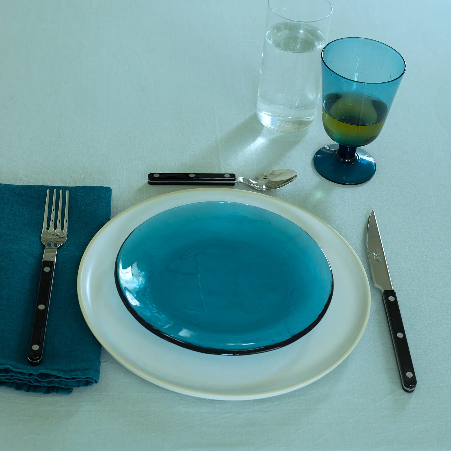 Glass Salad Plate - Peacock - Image 3