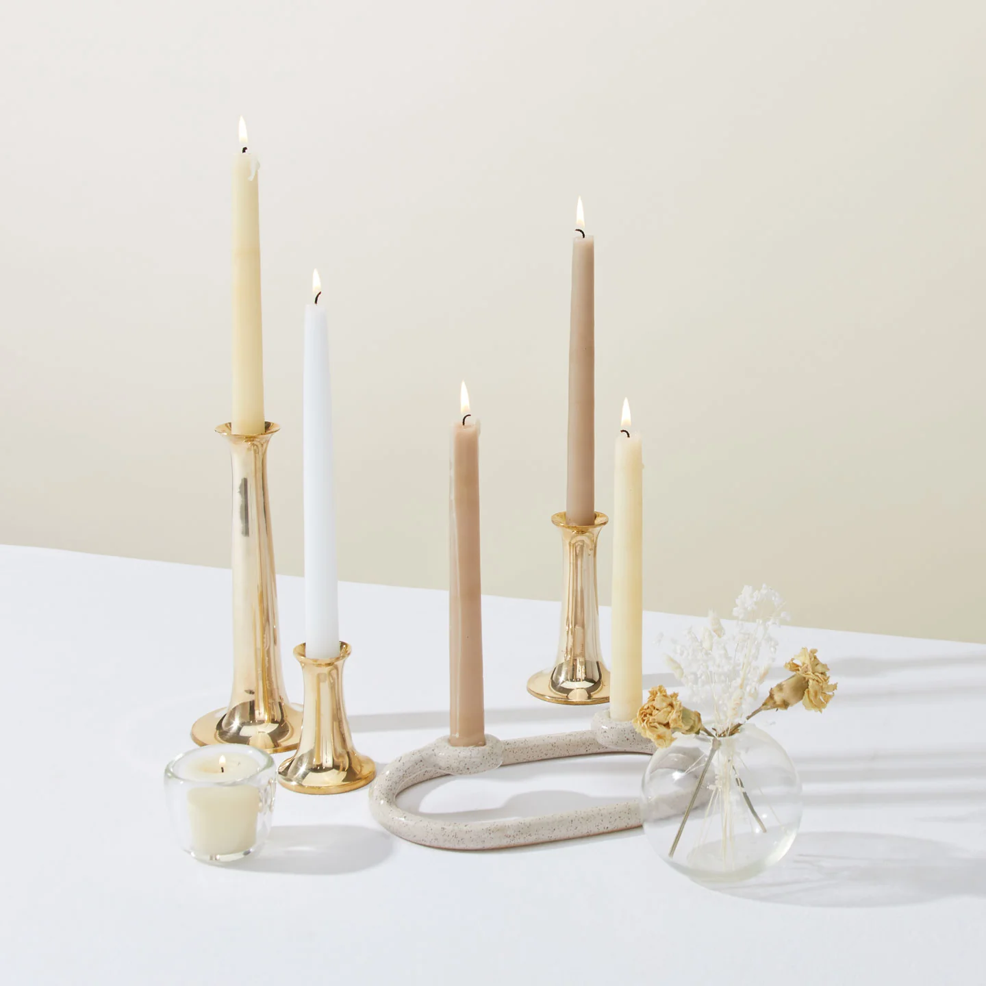 Hand Dipped Taper Set  - White - Image 3